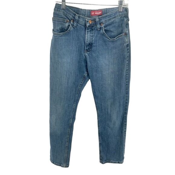 Lee Premium Boys Straight Cut Jeans Denim Regular Adjustable Waist Blue Size 18 - Picture 6 of 13